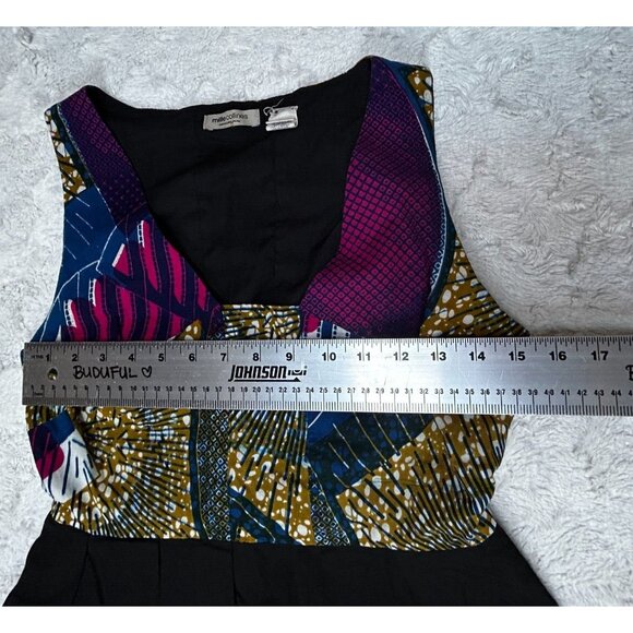 Anthropologie Mille Collines Wax Kirezi Dress Size 4 Sleeveless Black Motif - Picture 6 of 9